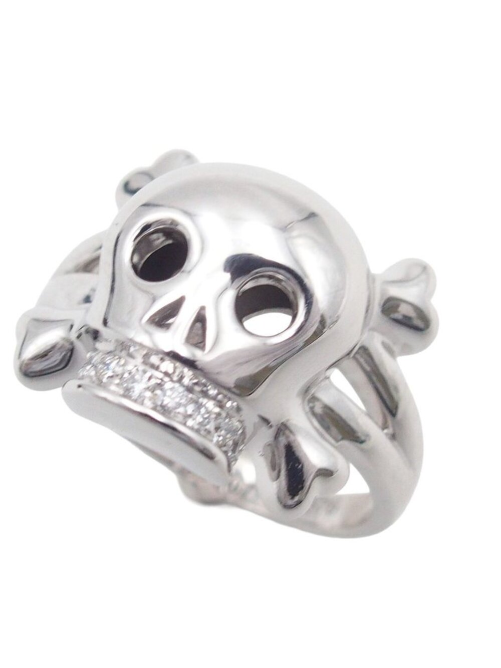 Dior Tete de Maure White Gold Diamond 18K Skull 59 Ring